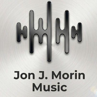 Jon J. Morin Music Jon J. Morin music logo featuring name with audio waveform image